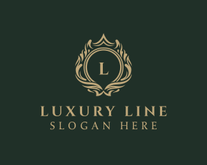 Luxury Crown Wreath  logo design