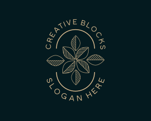 Geometric Leaf Flower logo design