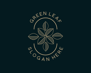 Geometric Leaf Flower logo