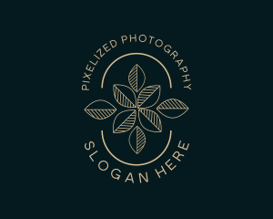 Geometric Leaf Flower logo design