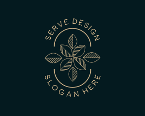 Geometric Leaf Flower logo design