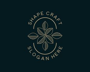 Geometric Leaf Flower logo