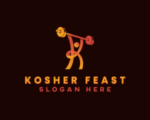 Gym Weightlifting Letter K logo design