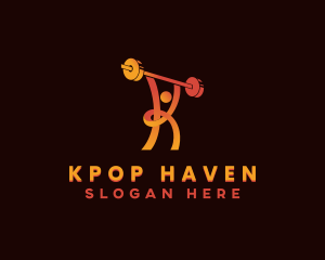 Gym Weightlifting Letter K logo design