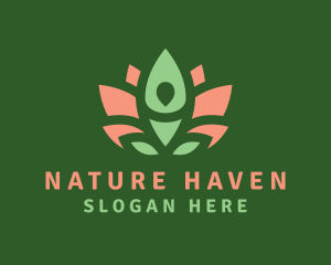 Nature Flower Yoga logo design