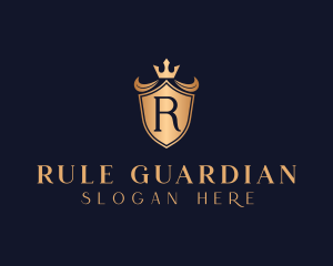 Crown Shield Letter R logo design