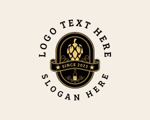 Beer Hops Bottle Brewery logo
