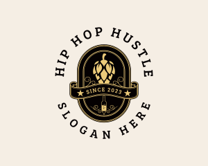 Beer Hops Bottle Brewery logo design