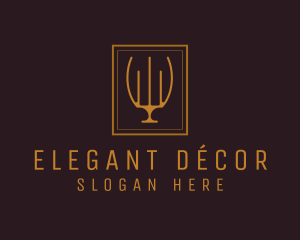 Luxury Elegant Candelabra logo design