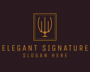 Luxury Elegant Candelabra logo design