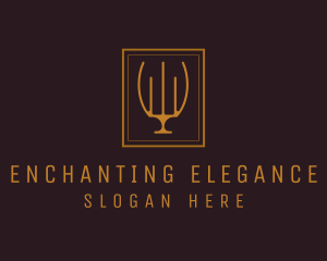 Luxury Elegant Candelabra logo design