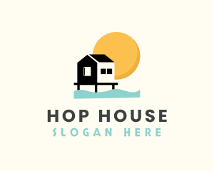 Tropical Vacation House logo design