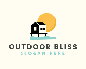 Tropical Vacation House logo design