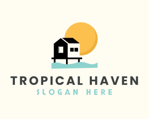 Tropical Vacation House logo design