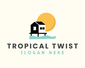 Tropical Vacation House logo design