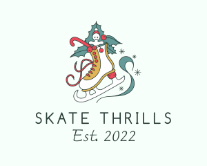 Christmas Figure Skate  logo design