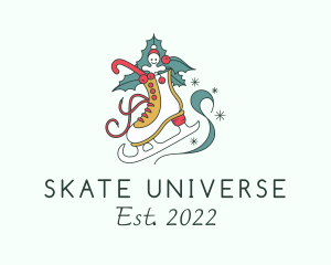 Christmas Figure Skate  logo design