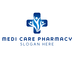 People Medical Care Cross logo design