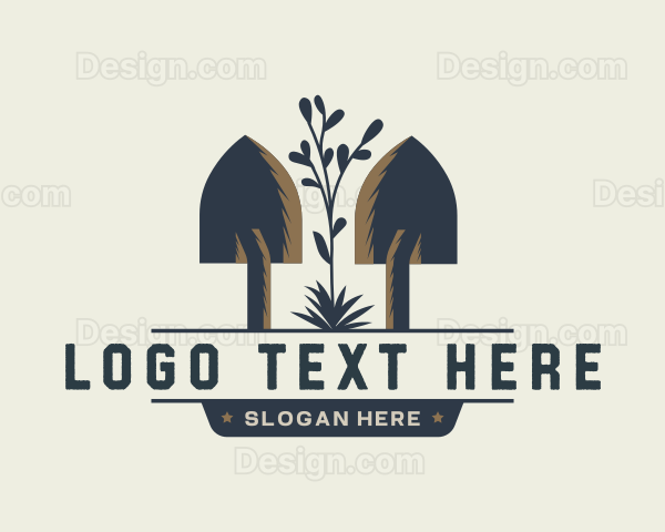 Shovel Plant Gardening Logo