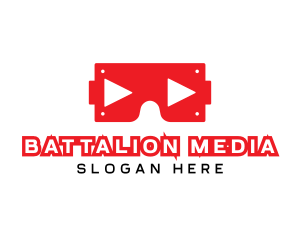 VR Goggles Media Player logo design