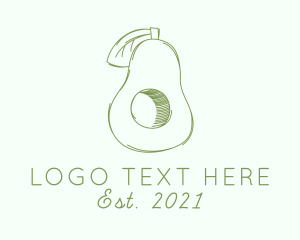 Avocado Fruit Sketch logo