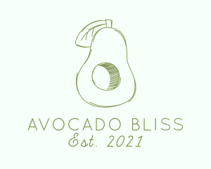 Avocado Fruit Sketch logo