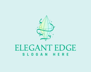 Green Luxury Crystal Diamond logo design