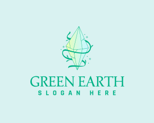 Green Luxury Crystal Diamond logo design