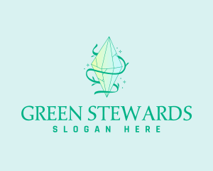 Green Luxury Crystal Diamond logo design