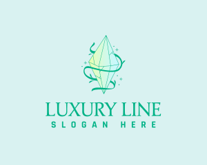 Green Luxury Crystal Diamond logo design