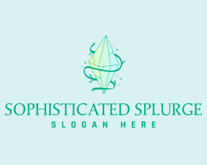 Green Luxury Crystal Diamond logo design