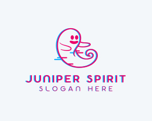 Glitch Ghost Spirit logo design