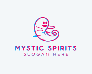 Glitch Ghost Spirit logo design