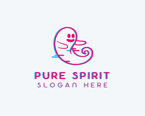 Glitch Ghost Spirit logo design