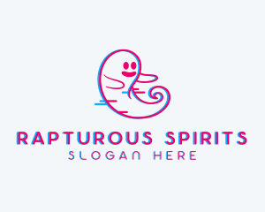 Glitch Ghost Spirit logo design