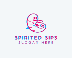 Glitch Ghost Spirit logo design