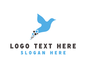 Blue Pixel Bird logo