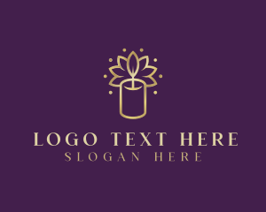 Spa Lotus Candle Relaxation Logo