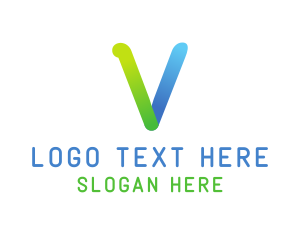 Colorful Letter V logo