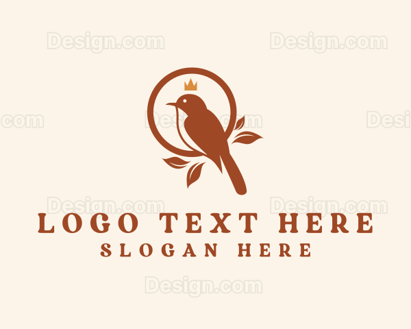 Bird Leaf Crown Logo