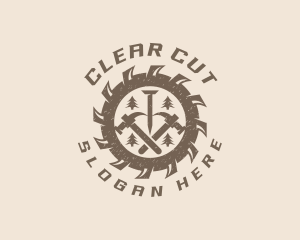 Cutting Blade Carpentry logo design