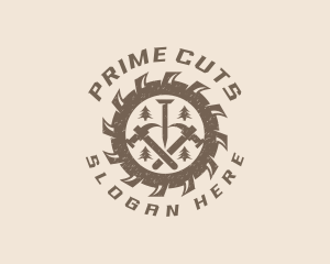 Cutting Blade Carpentry logo design