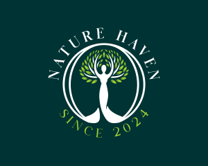 Nature Tree Wellness Meditation logo design