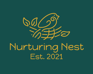 Gold Bird Nest  logo design