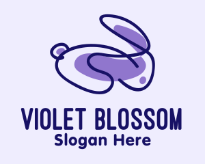 Violet Scribble Rabbit logo design