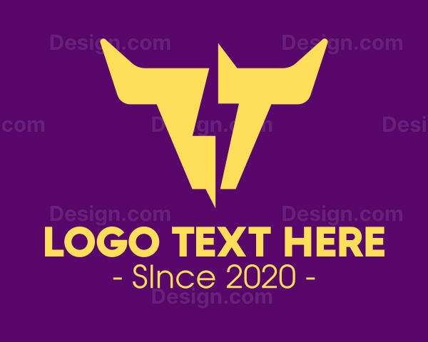 Yellow Lightning Horns Logo