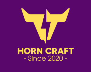 Yellow Lightning Horns logo design