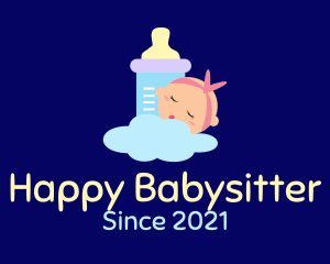 Sleeping Baby Bottle logo design