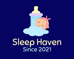 Sleeping Baby Bottle logo design