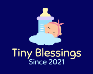 Sleeping Baby Bottle logo design